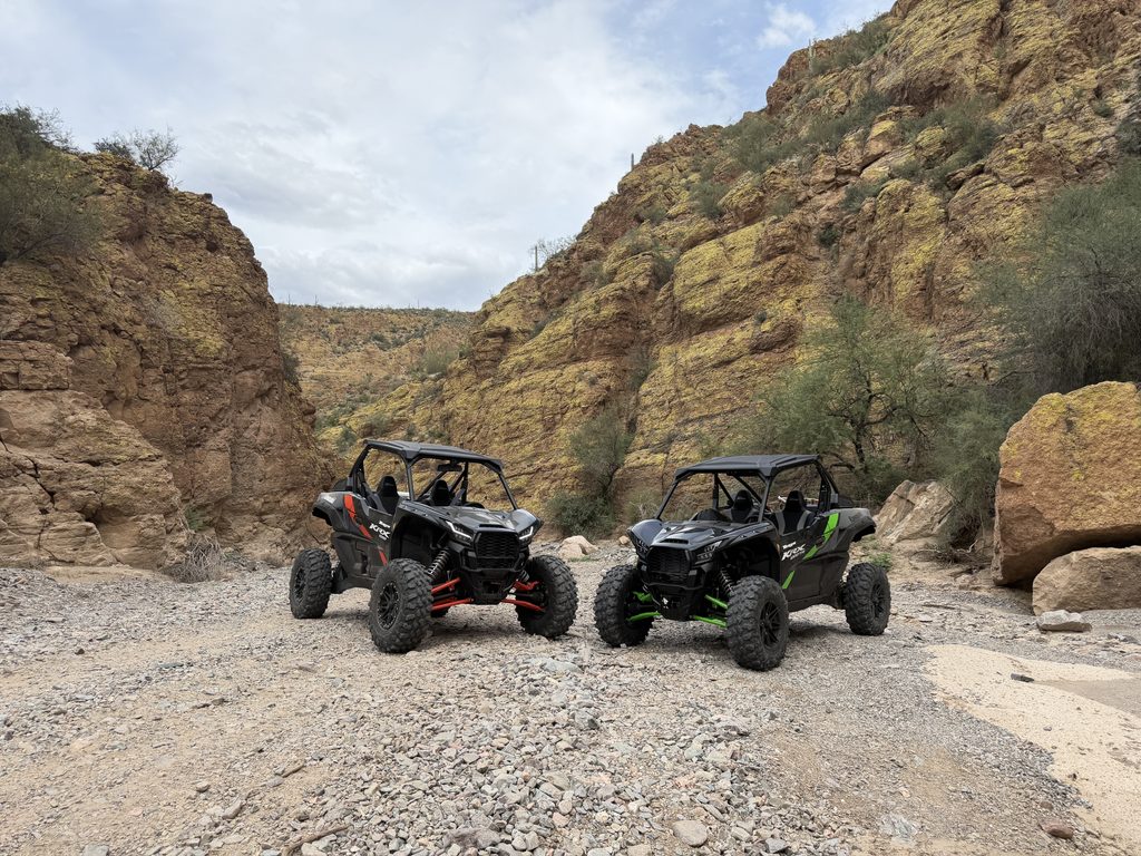 2-seat Kawasaki KRX 1000 rental in Box Canyon Florence, AZ from AZ Rentals and More.